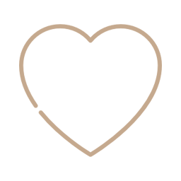 Beige heart-shaped frame on a white background